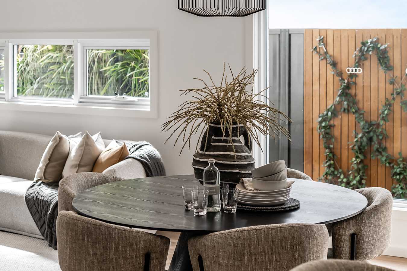 Millbrook 26 house design dining detail in Global style