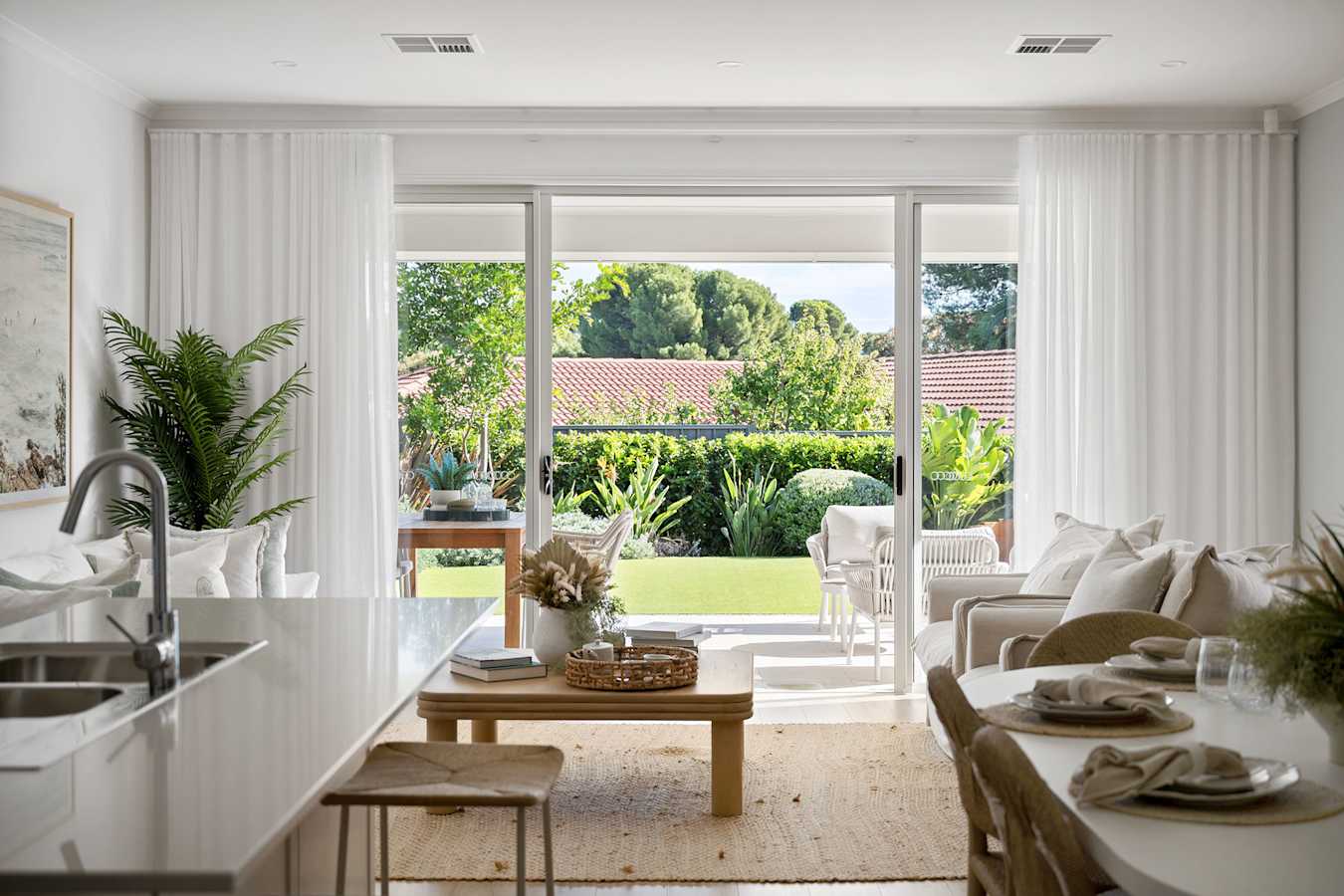 Eclipse Four house design living area in Coastal style