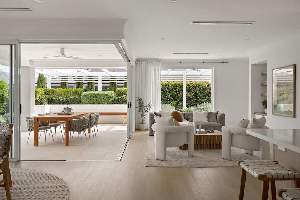 Indoor-outdoor flow from living to alfresco
