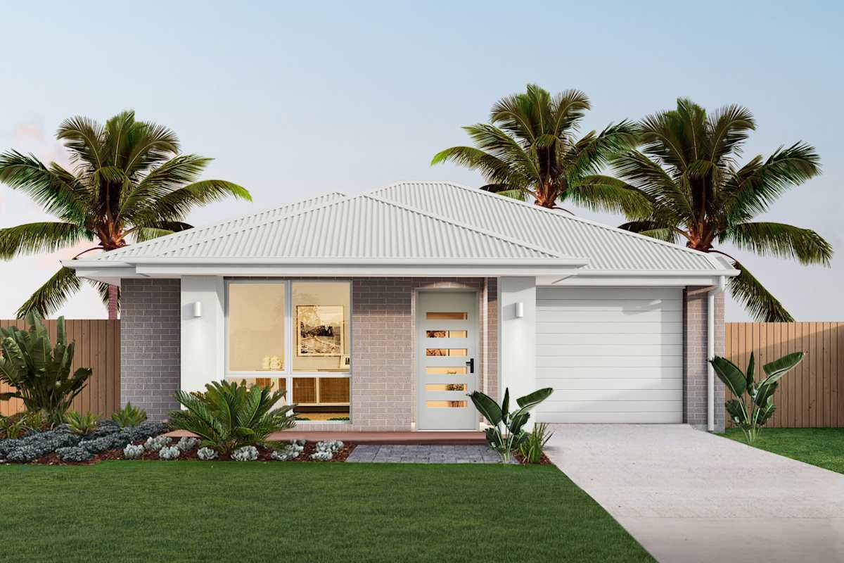 Brisk One house design with Abode facade in Coastal Modern style