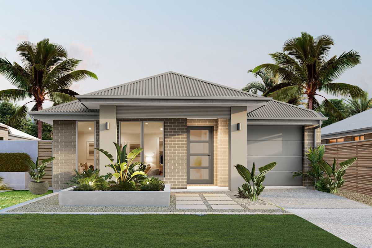 Brisk One house design with Retreat facade in Global Fusion style