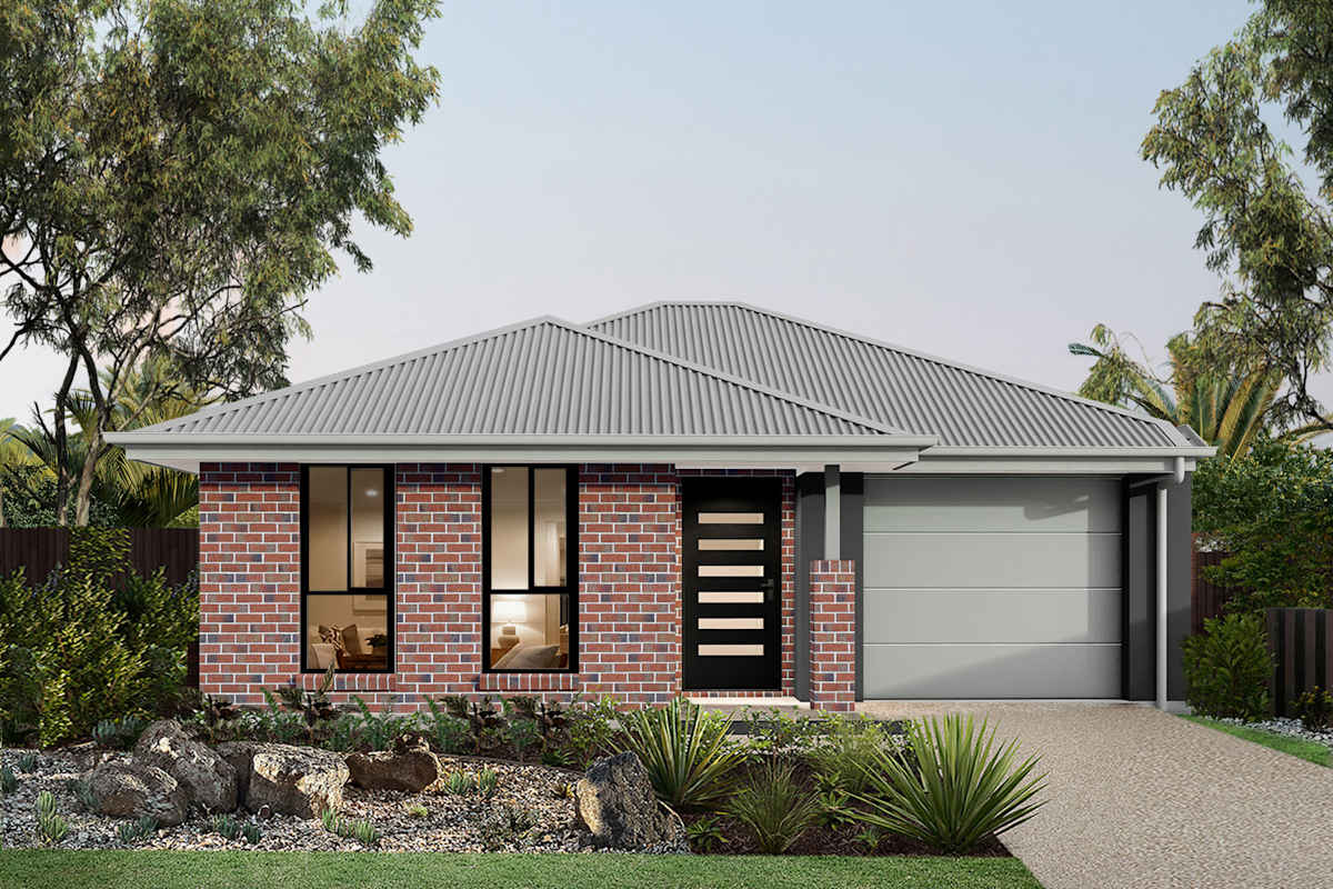 Brisk One house design with Serenity facade in Urban Industrial style