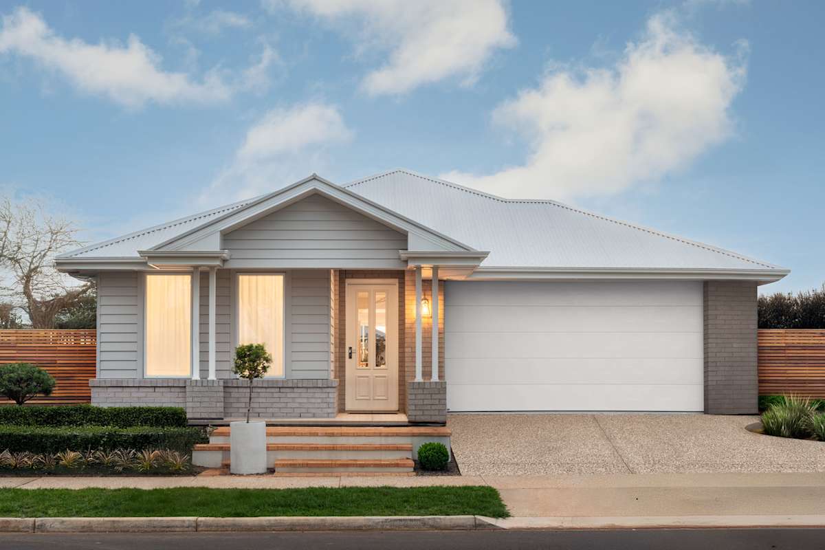 Dusk Four house design with Oasis Facade