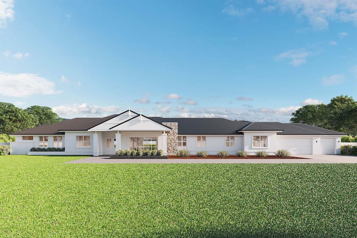 Houghton Grande Manor house design with Country facade