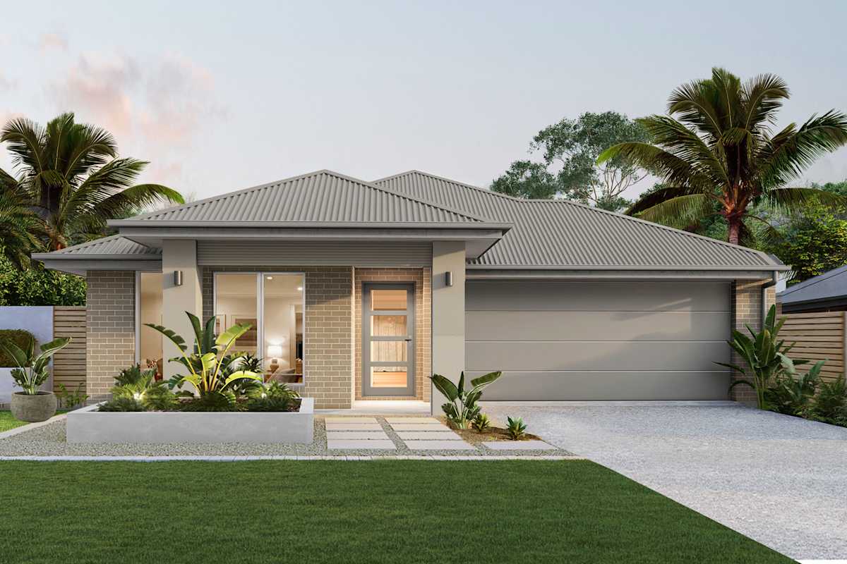 Dawn Four house design Retreat Facade in Global Fusion style