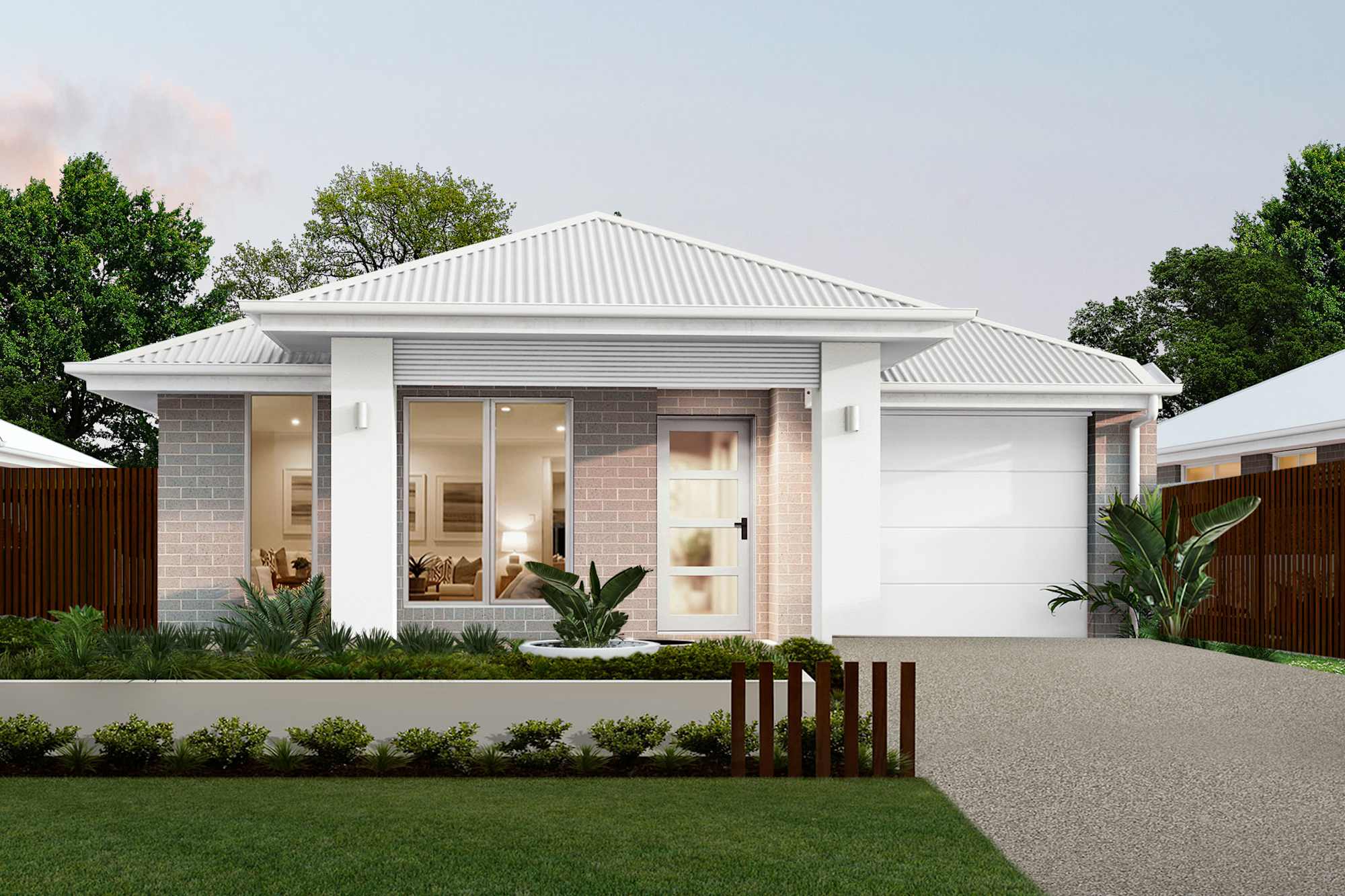 Brisk Two house design with Retreat facade in Contempo Modern style