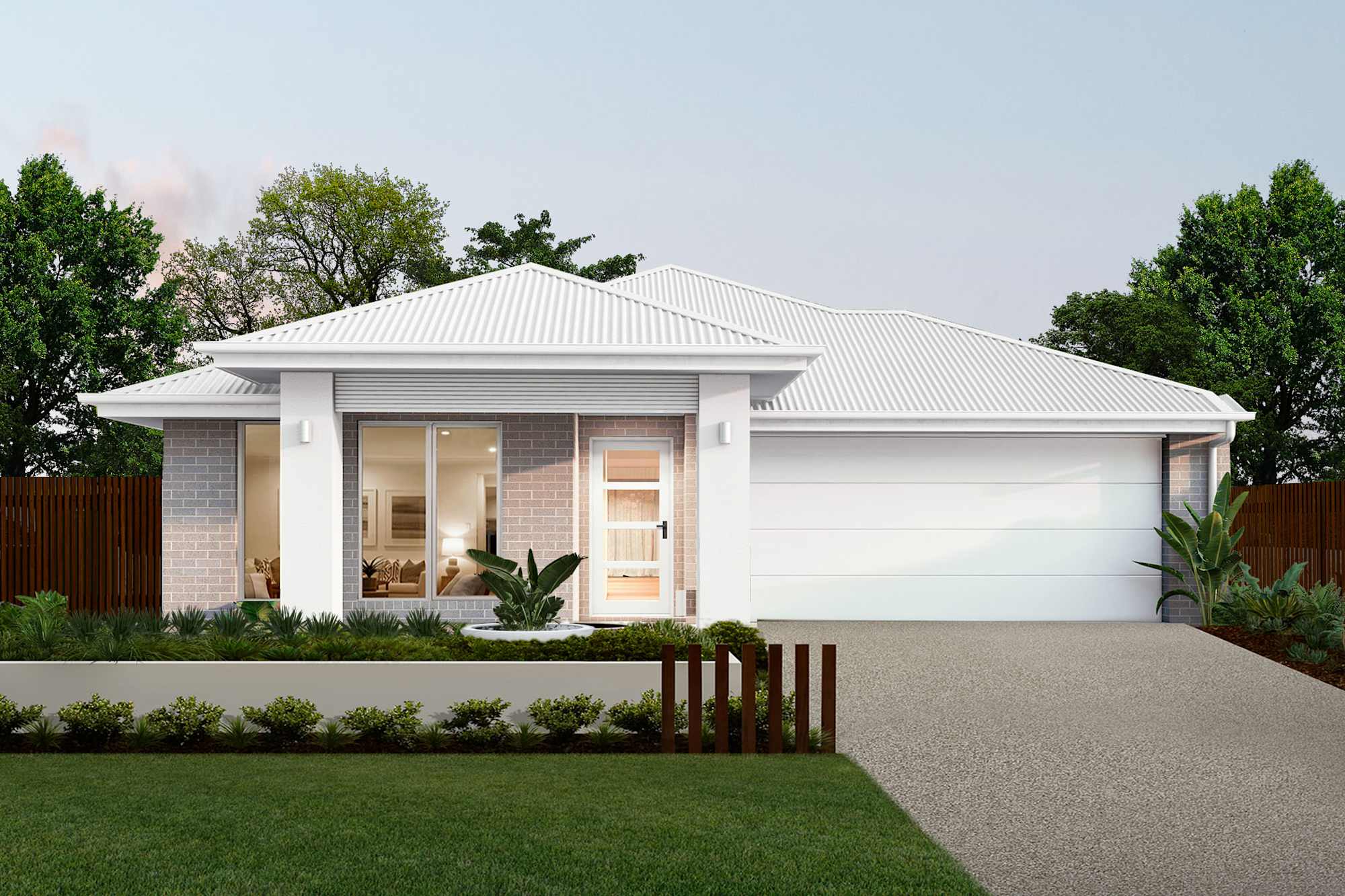 Dawn One house design with Retreat facade in Contempo Modern style
