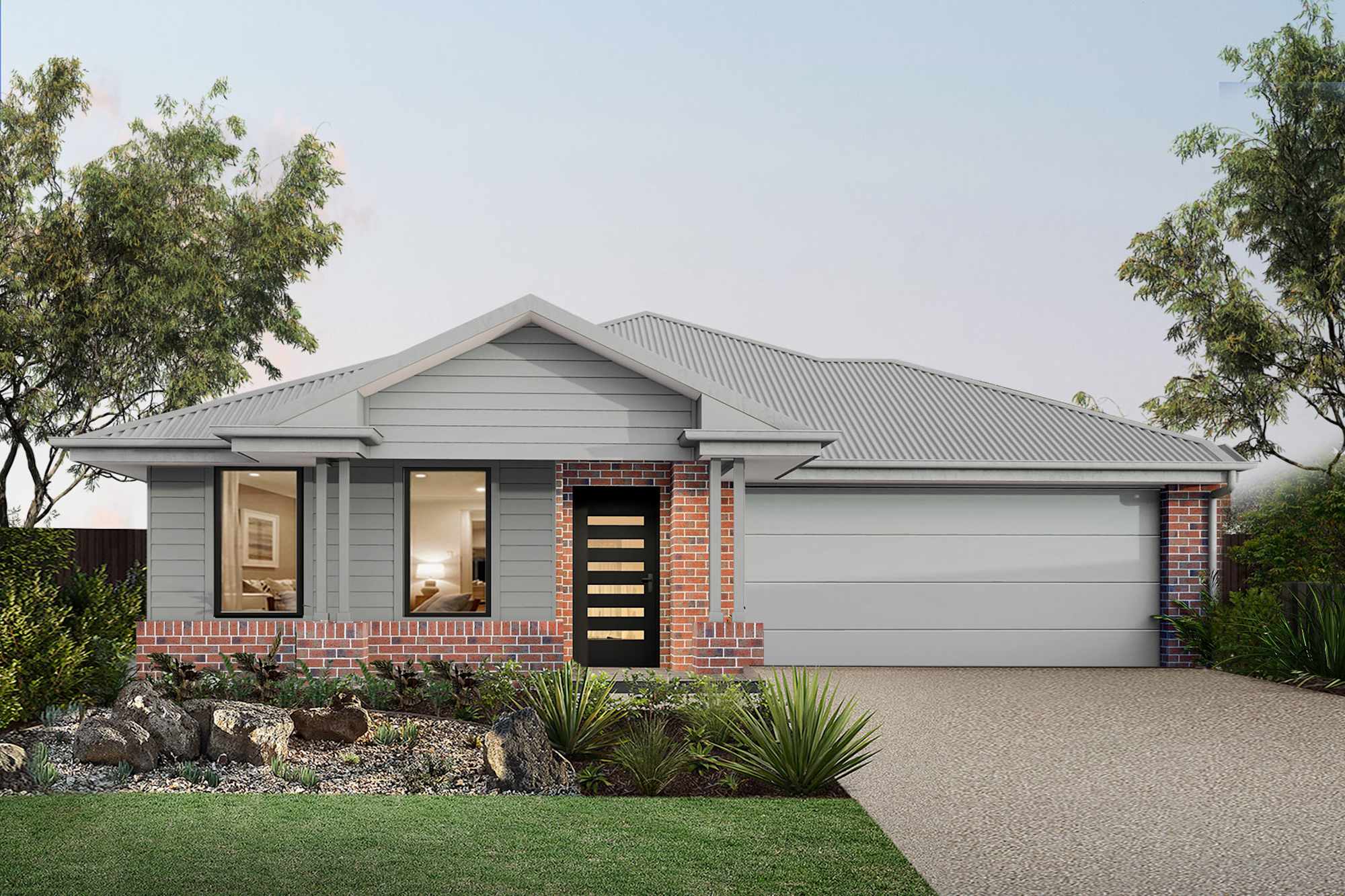 Dawn Two house design with Oasis facade in urban industrial style