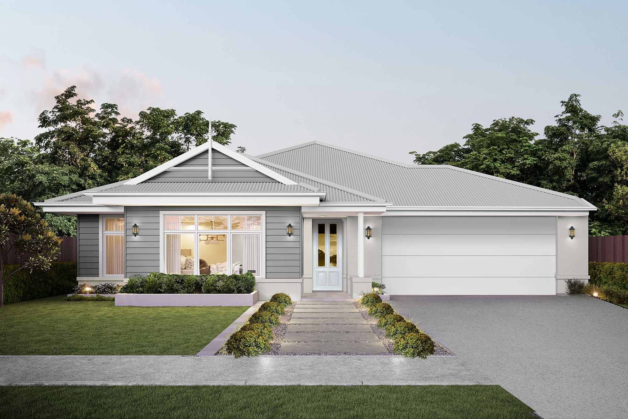Gilberton 24 house design with Hamptons facade