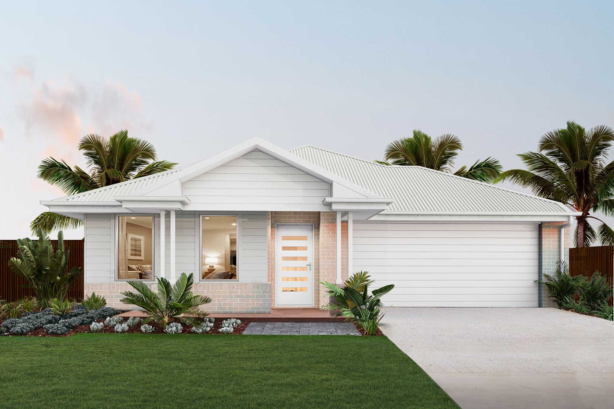 Luna Four house design with Oasis facade in Coastal Modern style