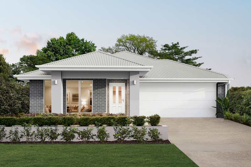 Dawn One house design with Retreat facade in Classic Hamptons style