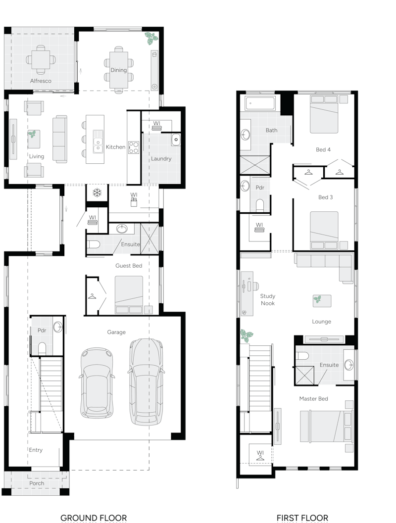 Grange Three Double Storey House Floor Plan