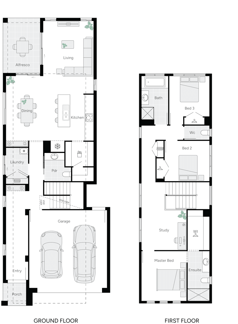 Hove One Double Storey House Floor Plan
