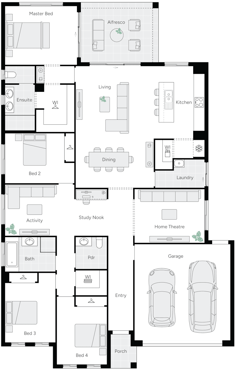 Leabrook 28 Single Storey House Floor Plan