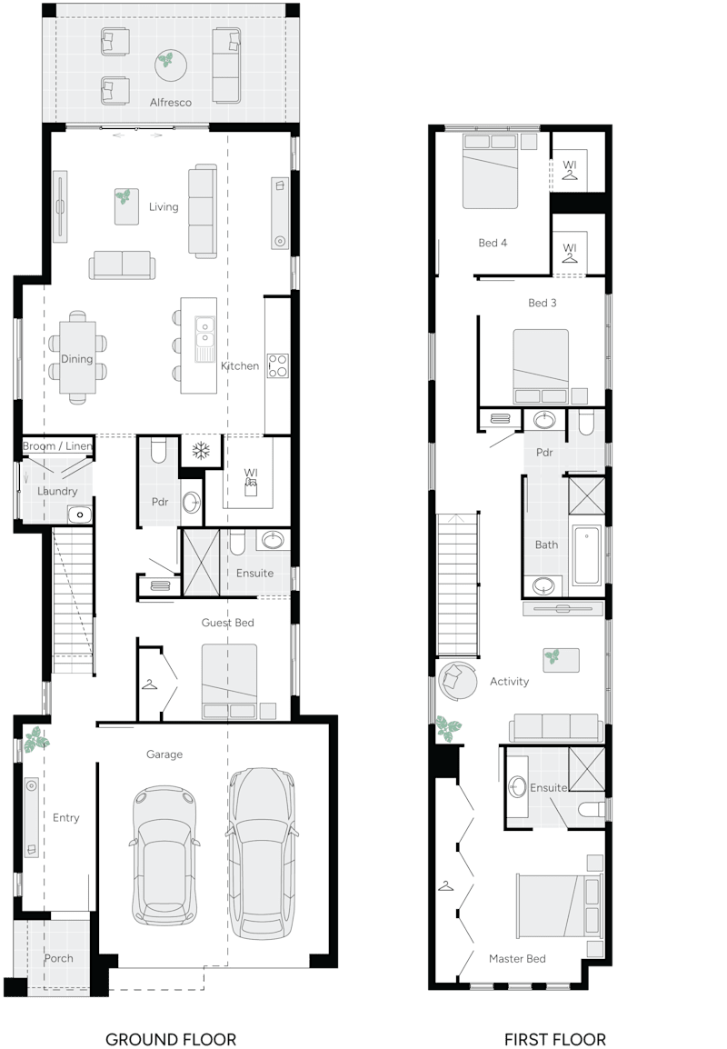 Magill Two Double Storey House Floor Plan