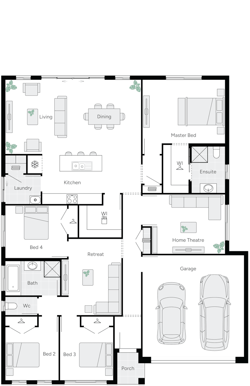 Mist Four Single Storey House Floor Plan