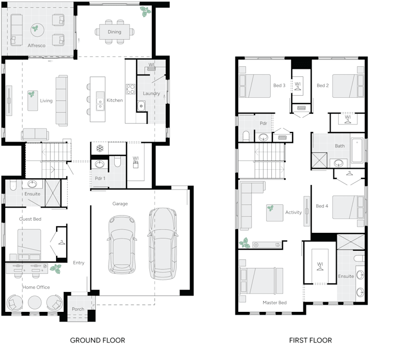 Semaphore Double Storey House Floor Plan