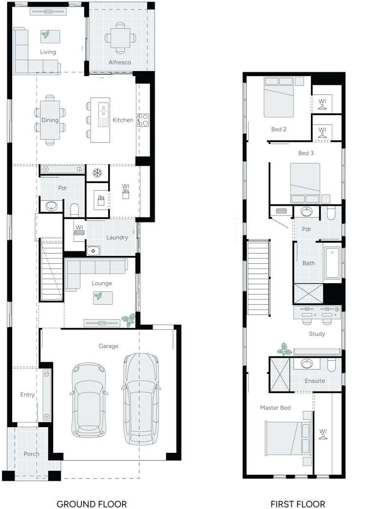 Thorngate One Double Storey House Floorplan