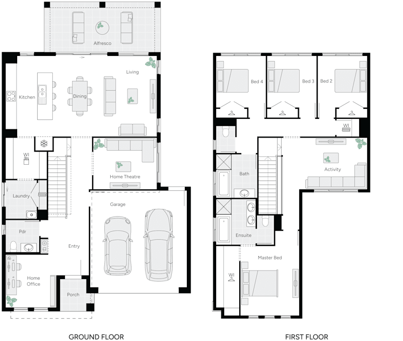 Wayville Double Storey House Floorplan