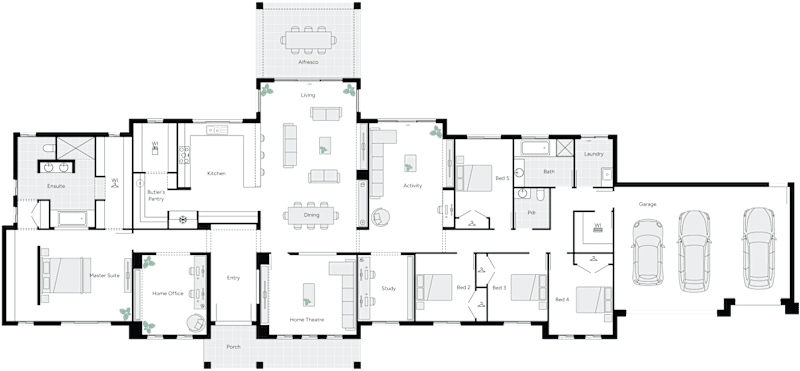 Houghton Grande Manor Acreage Home Floorplan