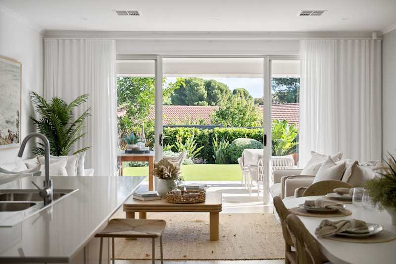 Eclipse Four house design living area in Coastal style