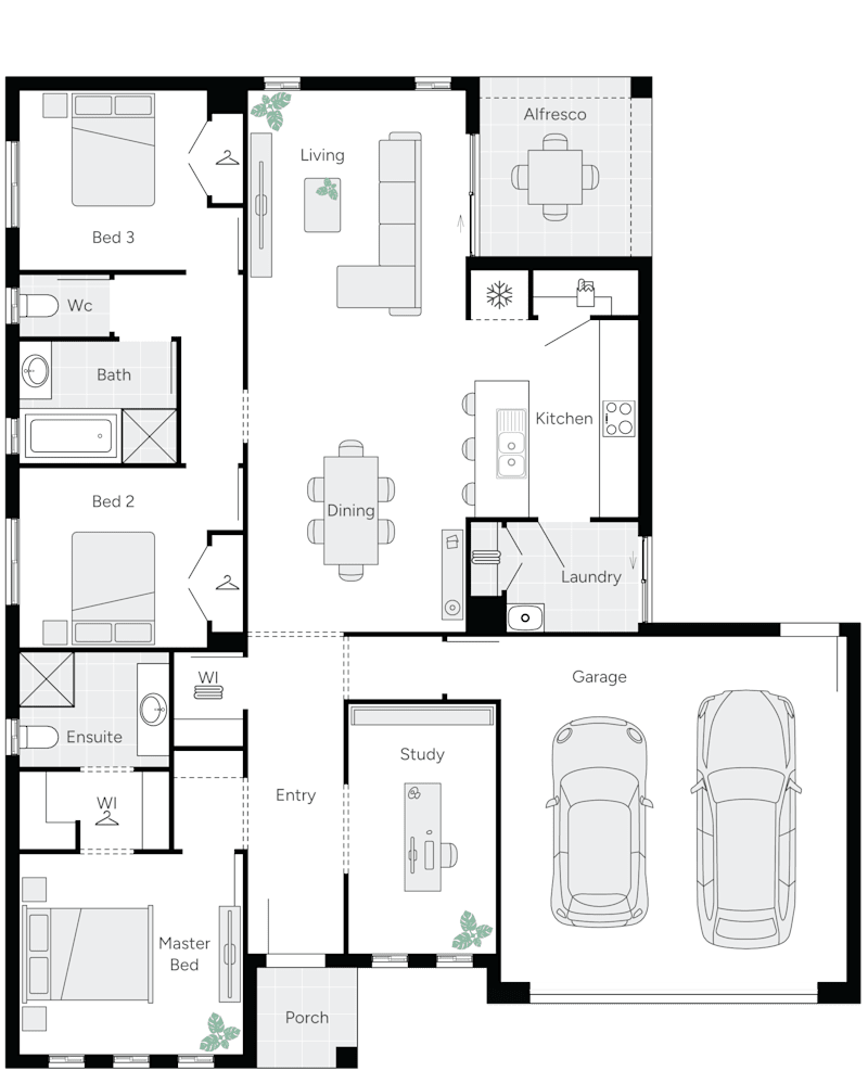 Skye 21 single storey home design floorplan