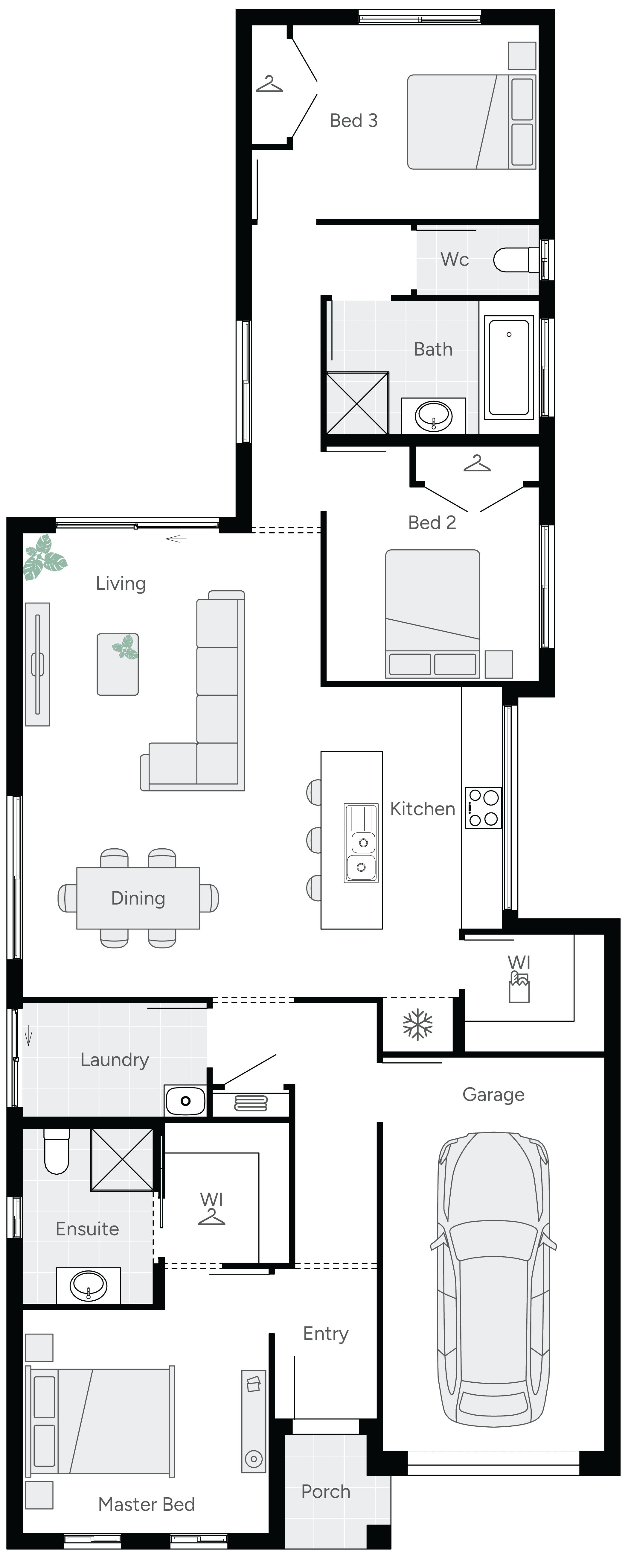 Breeze Three Single Storey House Floor Plan