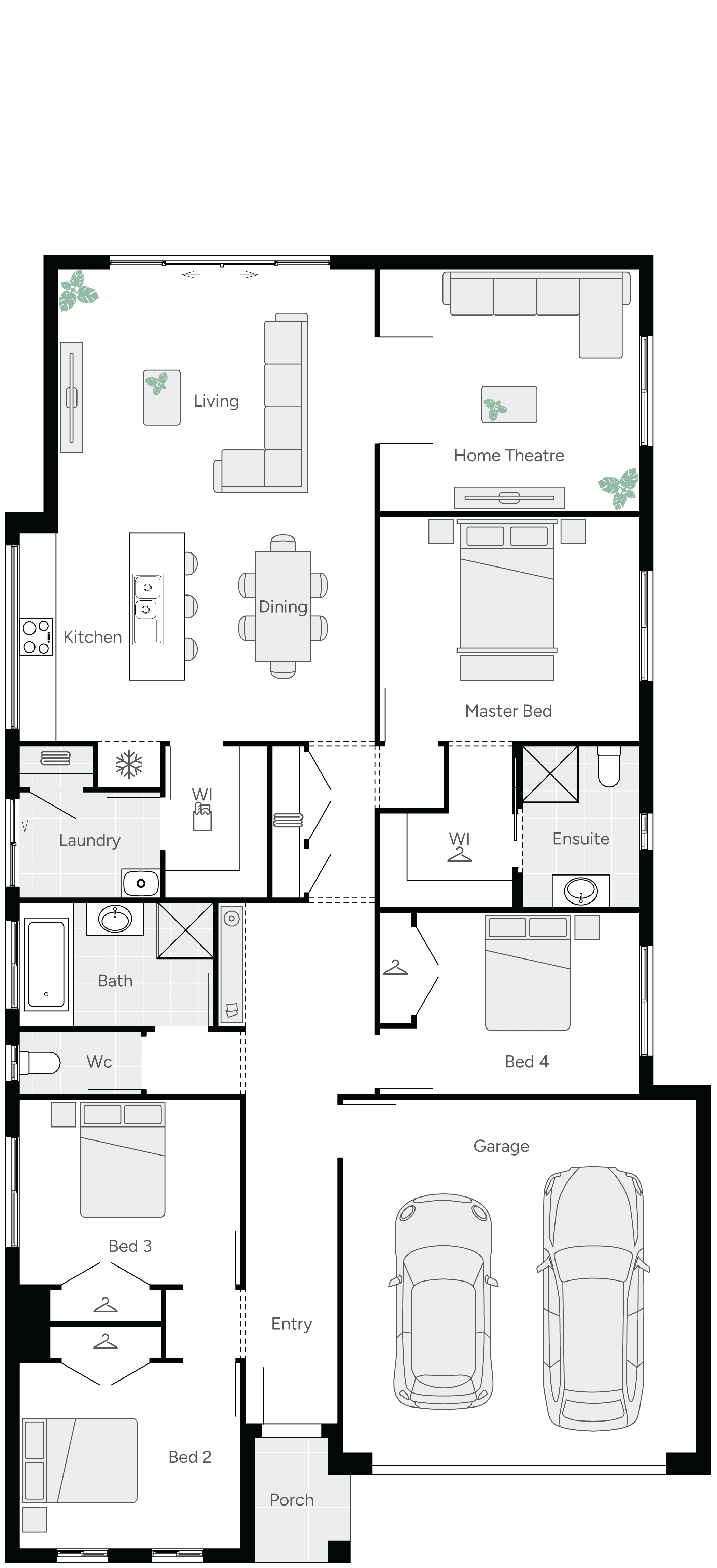 Eclipse Four Single Storey House Floor Plan