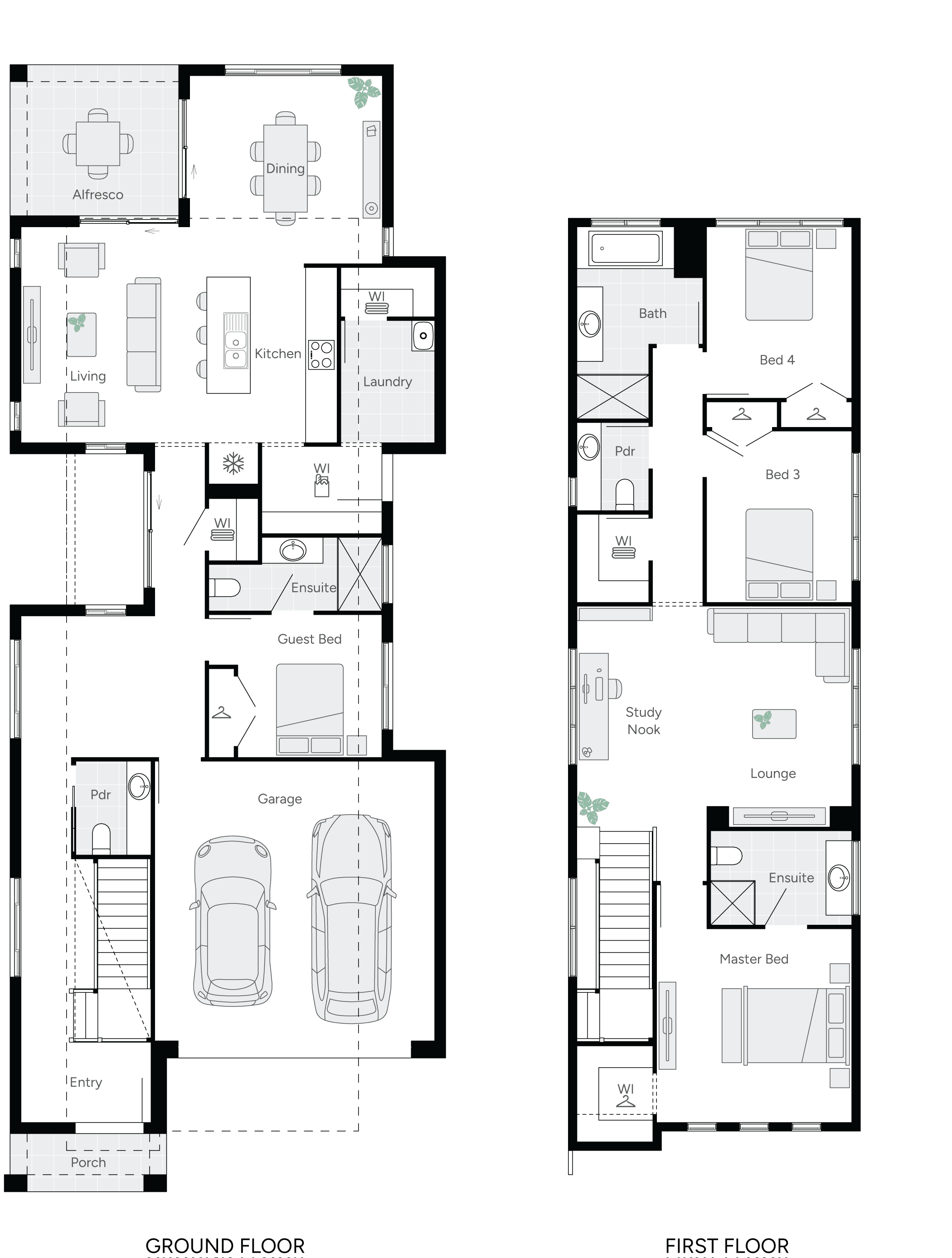 Grange Three Double Storey House Floor Plan