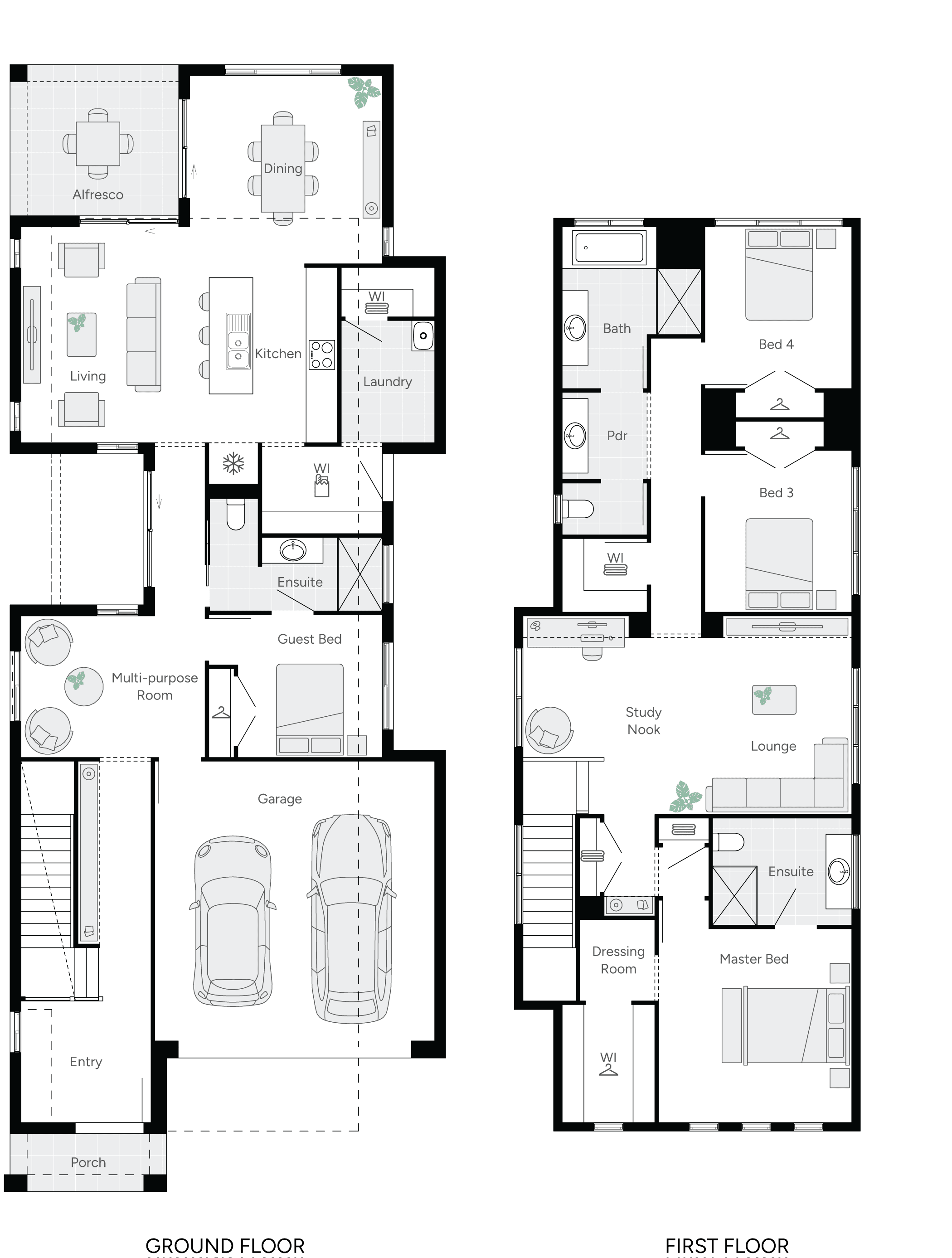 Grange Four Double Storey House Floor Plan