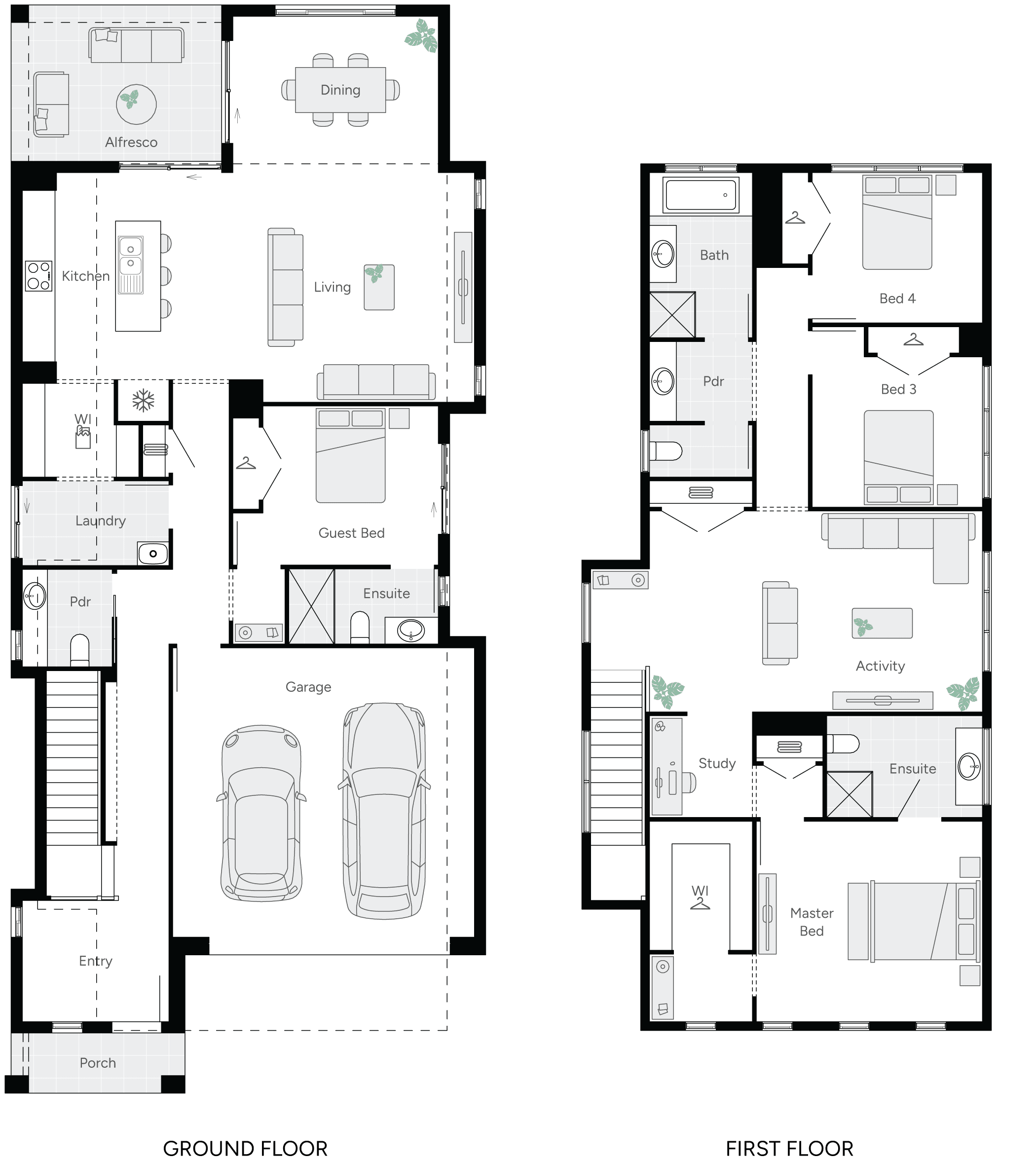 Henley Three Double Storey House Floor Plan