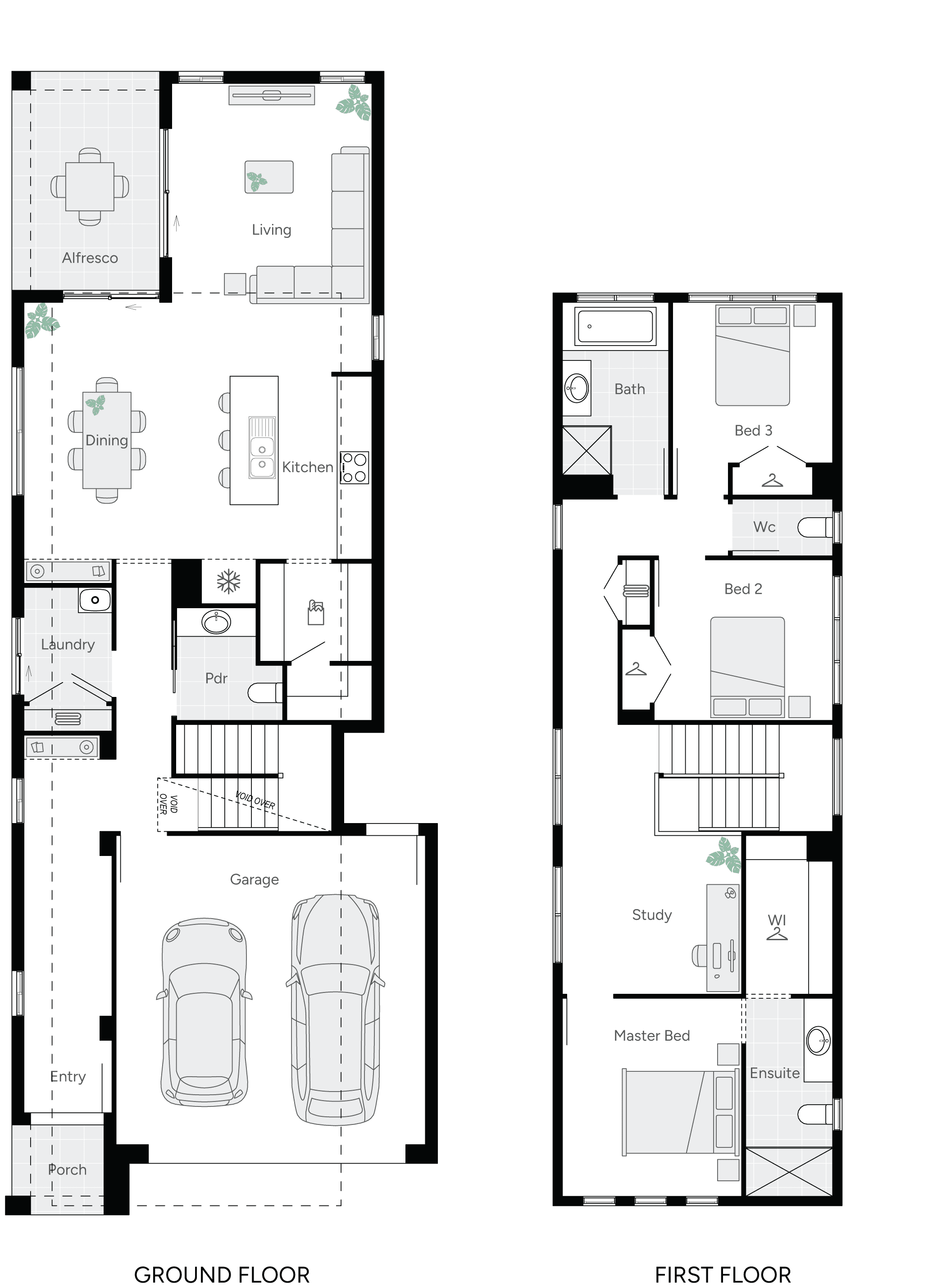 Hove One Double Storey House Floor Plan