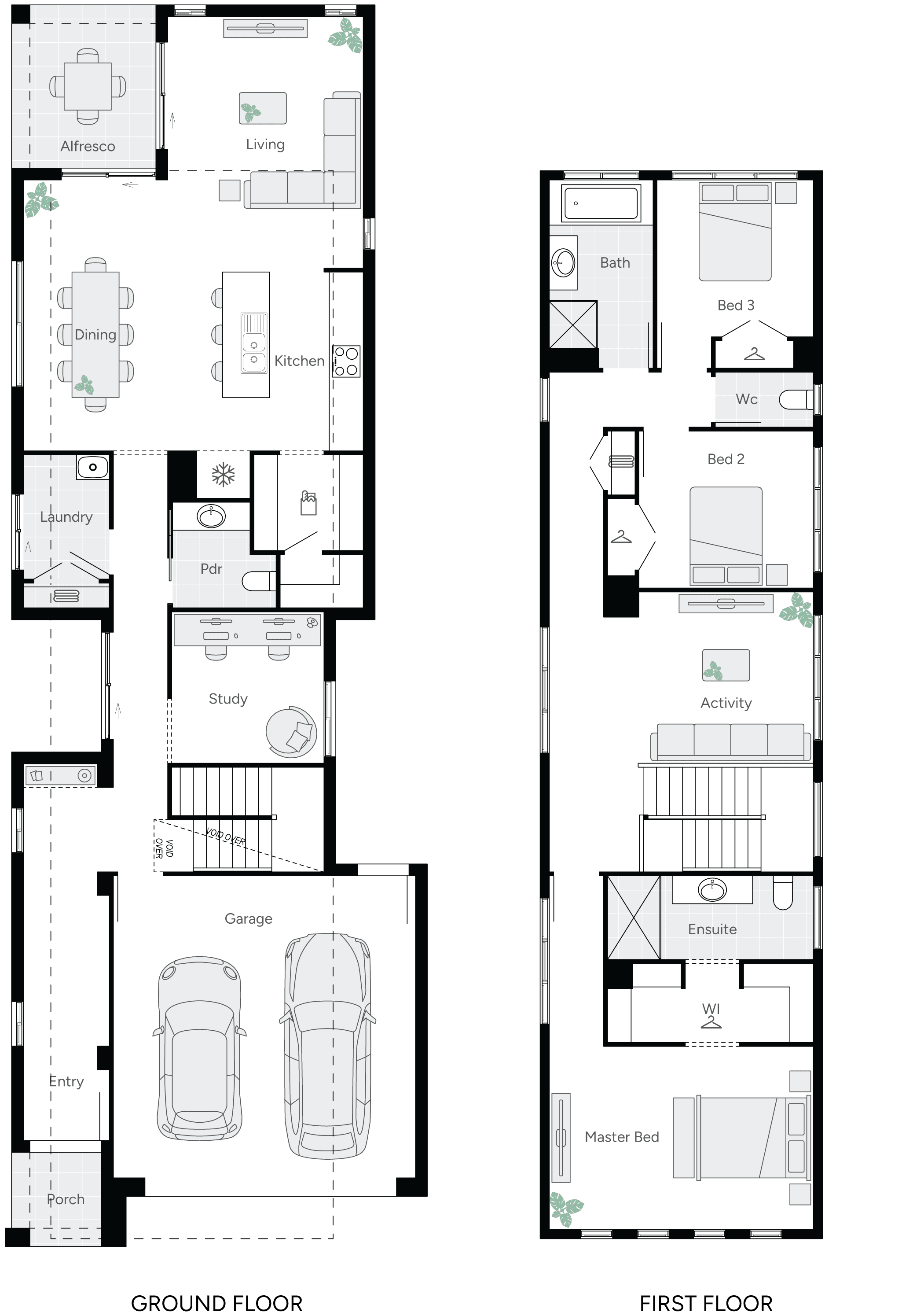 Hove Two Double Storey House Floor Plan