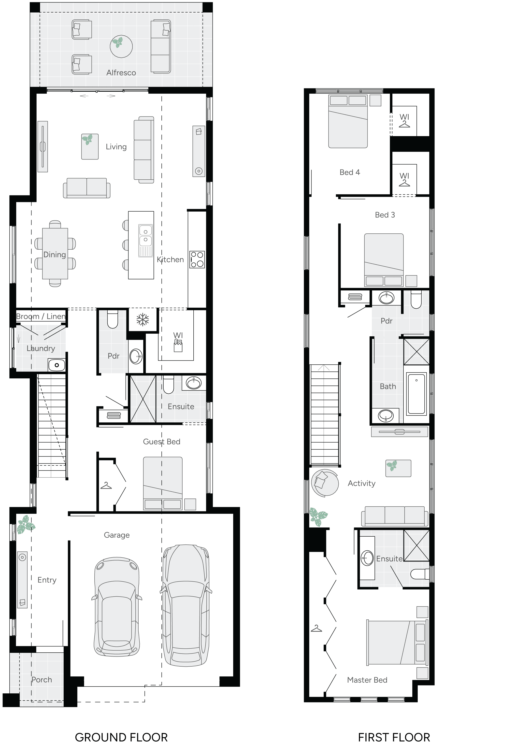 Magill Two Double Storey House Floor Plan