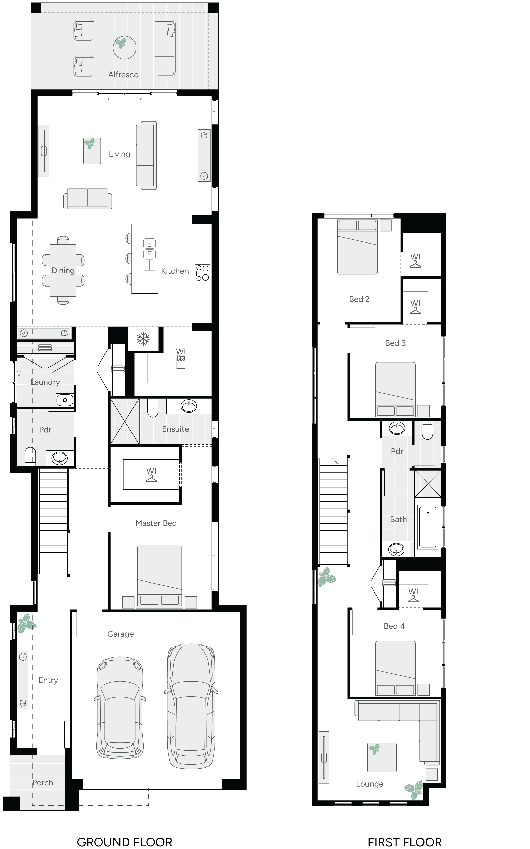 Magill Three Double Storey House Floor Plan