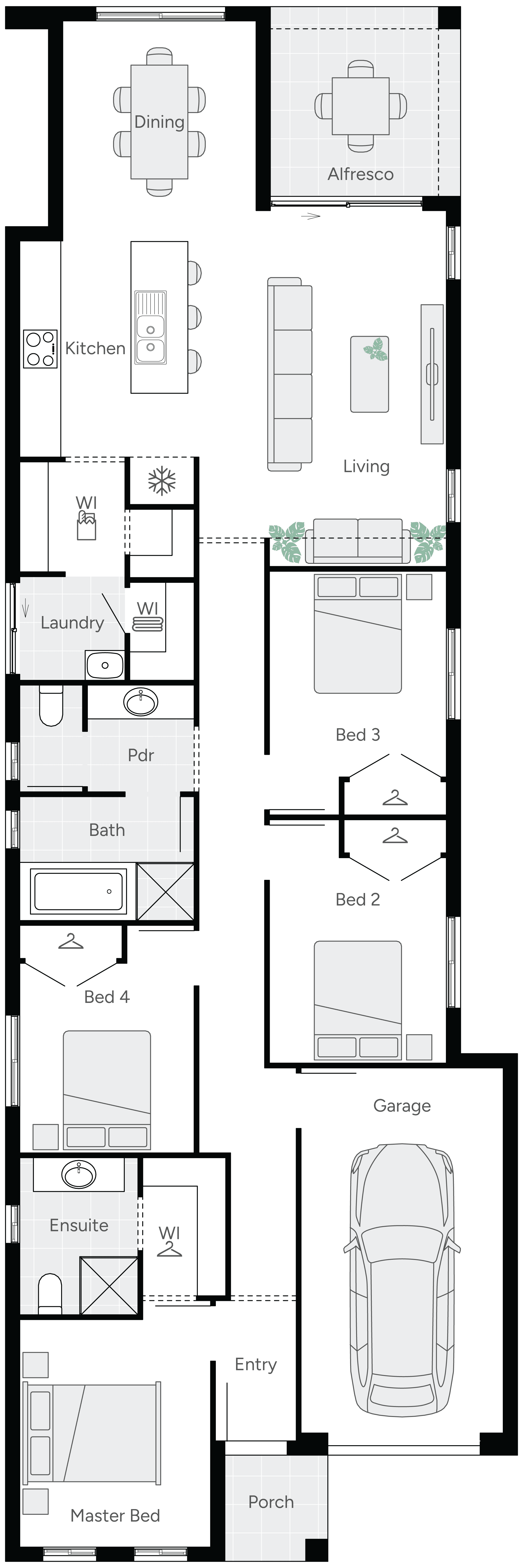 Malvern 19 Single Storey House Floor Plan