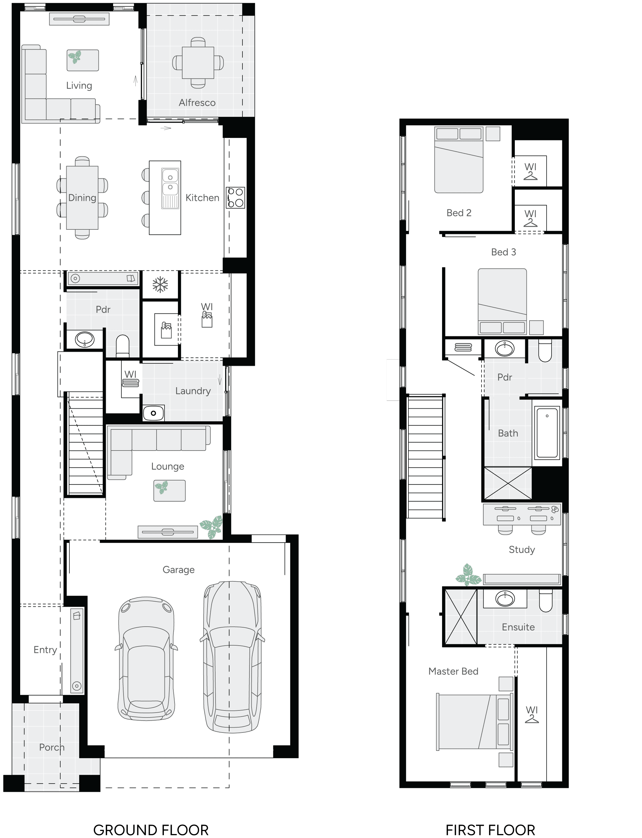 Thorngate One Double Storey House Floorplan